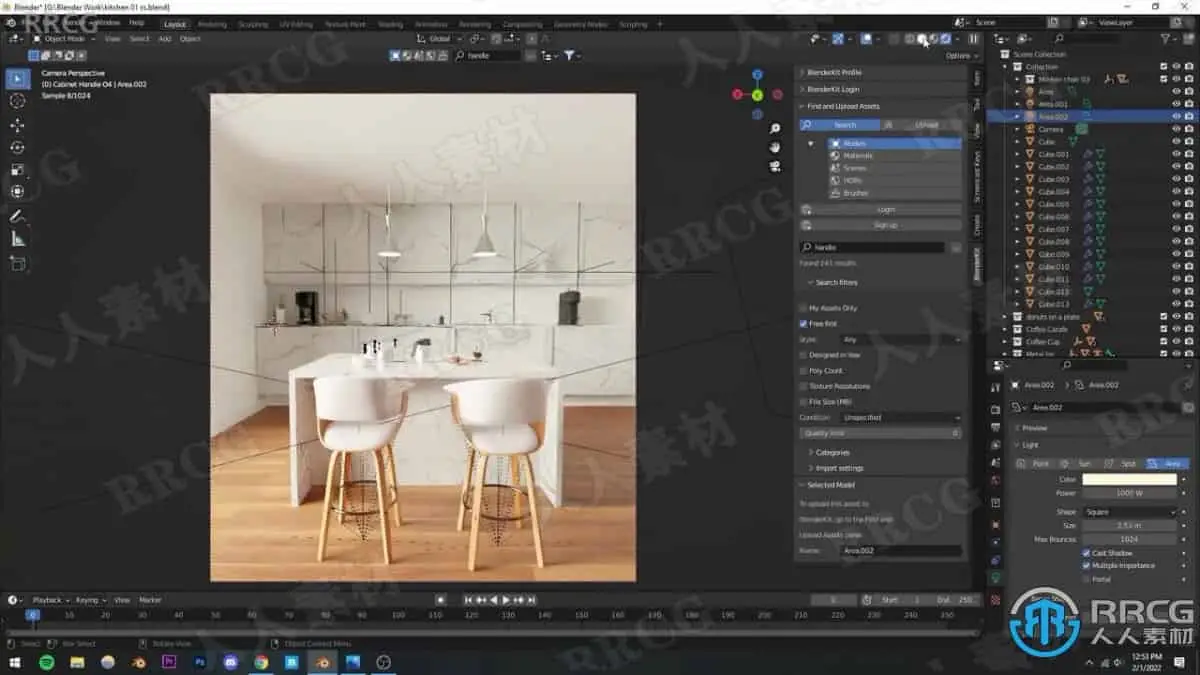 Blender逼真厨房场景实例制作视频教程 3D与动画教程 人人CG (8)
