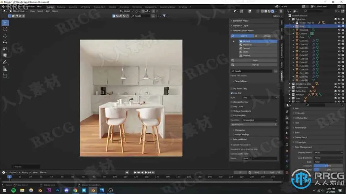 Blender逼真厨房场景实例制作视频教程 3D与动画教程 人人CG (5)