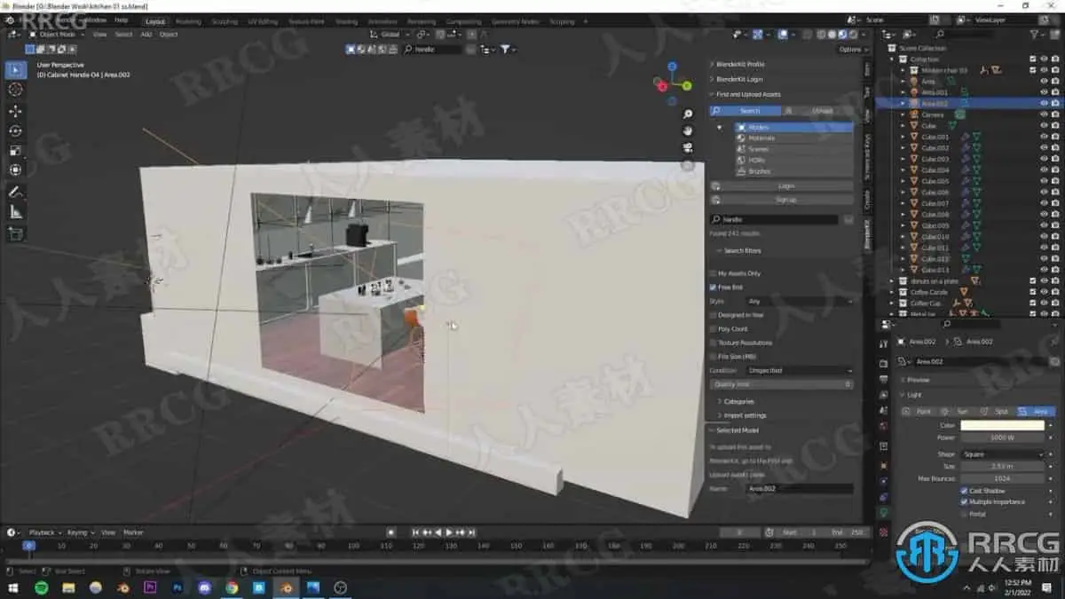 Blender逼真厨房场景实例制作视频教程 3D与动画教程 人人CG (7)