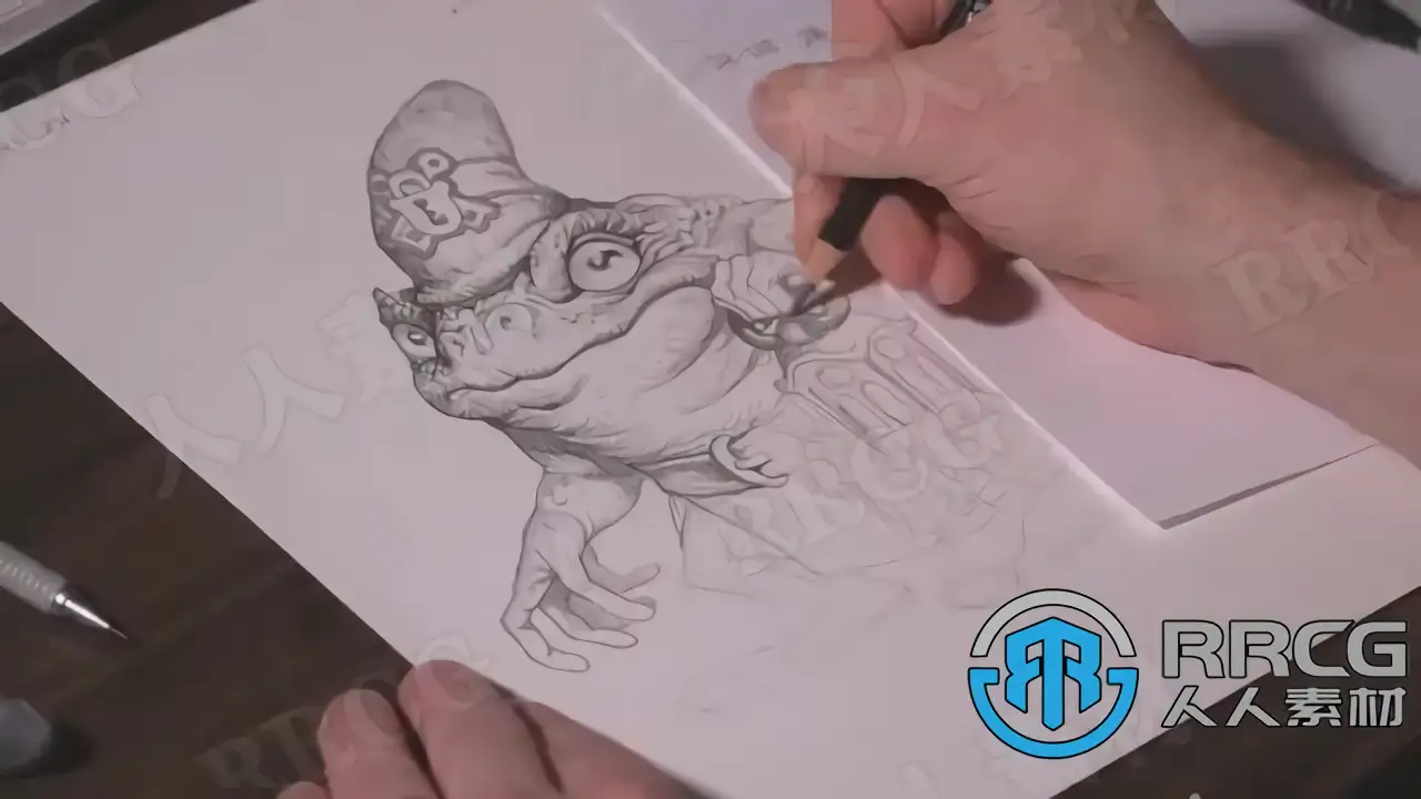 卡通动漫怪物角色传统绘画工作流程视频教程 绘画插画教程 人人CG (7) waifu2x 2x 2n jpg