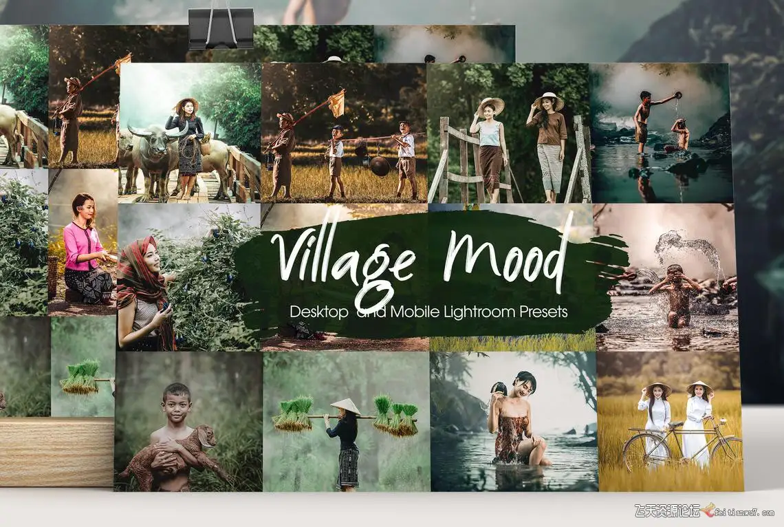 乡村人文风光旅拍摄影LR预设/手机APP滤镜Village Mood Lightroom Presets