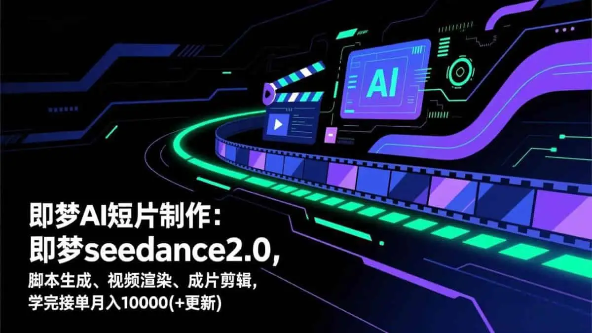 （17969期）即梦AI 短片制作(更新)：即梦seedance2.0，脚本生成、视频渲染、成片剪辑，学完接单月入10000+
