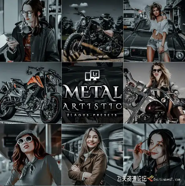 金属工业风黑金胶片城市人像LR预设/APP预设Artistic Metal Lightroom Presets