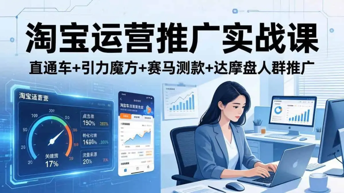 （18029期）淘宝运营推广实战课（更新26年4月）直通车+引力魔方+赛马测款+达摩盘人群推广等