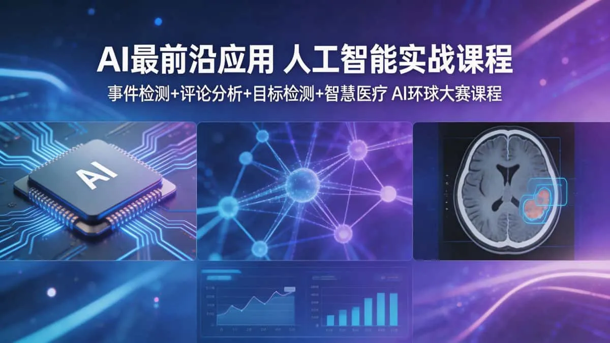 [大数据/AI实战/云计算] Ai最前沿应用 事件检测+评论分析+目标检测+智慧医疗 人工智能最前沿 Ai环球大赛课程