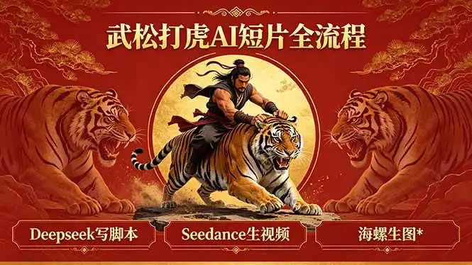 （18370期）武松打虎AI短片全流程：Deepseek写脚本+Seedance生视频+海螺生图