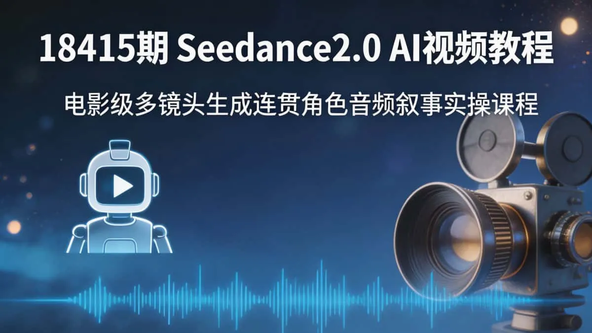 18415期Seedance2.0AI视频教程 电影级多镜头生成连贯角色音频叙事实操课程