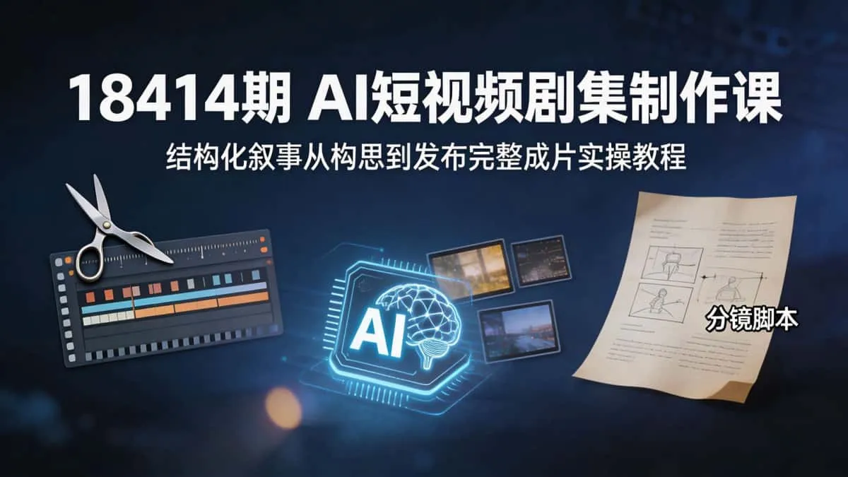 18414期AI短视频剧集制作课 结构化叙事从构思到发布完整成片实操教程