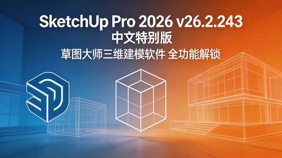 SketchUp Pro 2026 v26.2.243 中文特别版 草图大师三维建模软件 全功能解锁插图 04021028eed24bfc9041eaa45c30b823~tplv a9rns2rl98 image.jpeg