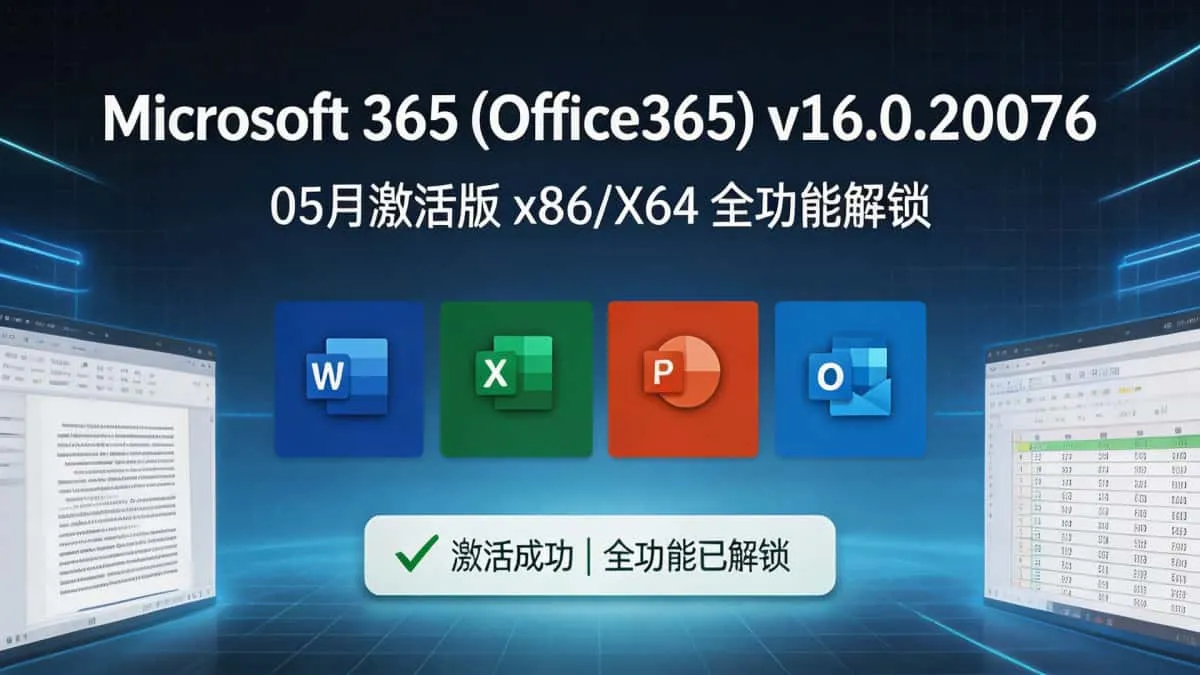 Microsoft 365 (Office365) v16.0.20026.20076 05月激活版 x86/X64 全功能解锁插图 0054875d86484cfe901ead18a1d87aad~tplv a9rns2rl98 image.jpeg