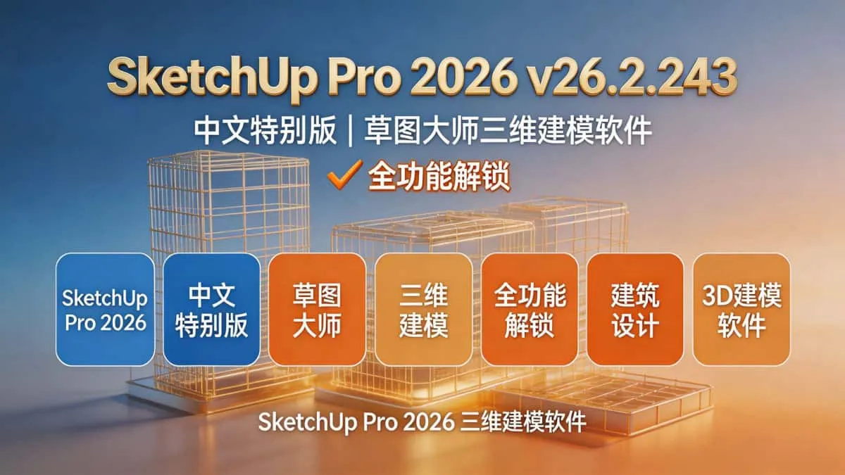 SketchUp Pro 2026 v26.2.243 中文特别版 草图大师三维建模软件 全功能解锁插图(1) 662d8156d3404dac8da22bb6719f1f3c~tplv a9rns2rl98 image.jpeg