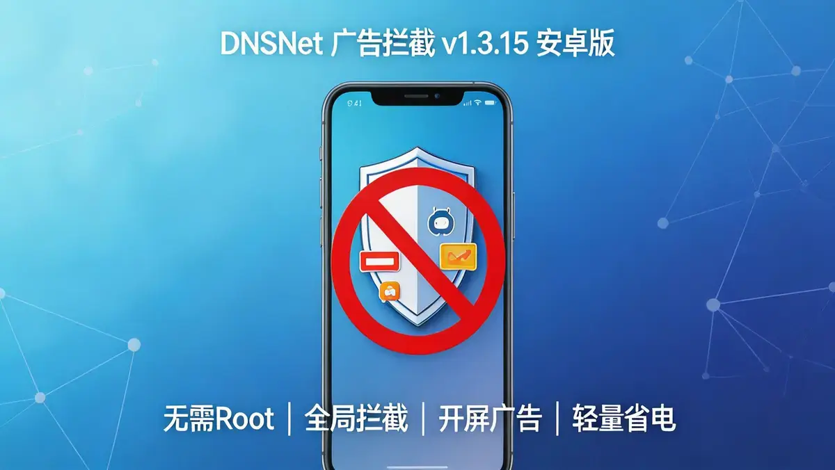DNSNet 广告拦截 v1.3.15 安卓版 无需 Root 全局拦截开屏广告网页过滤轻量后台工具