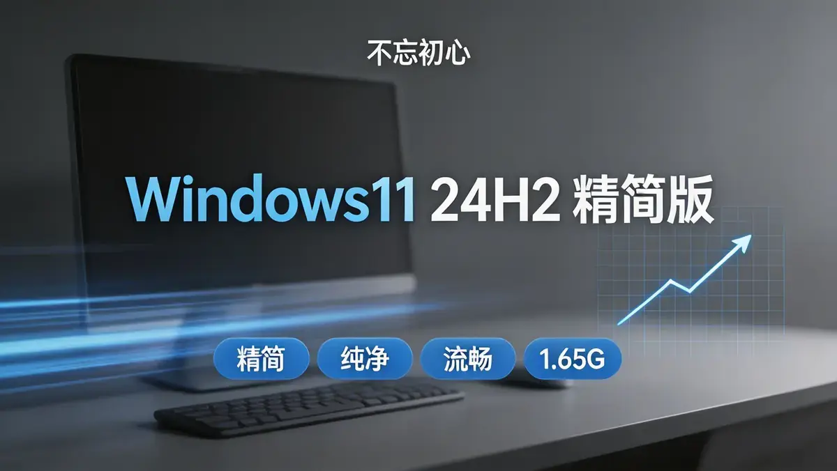 不忘初心 Windows11 24H2 26100.8524 X64 纯净深度精简版 1.65G 2026.5.28 流畅办公系统插图 生成方形风景图片 (1)
