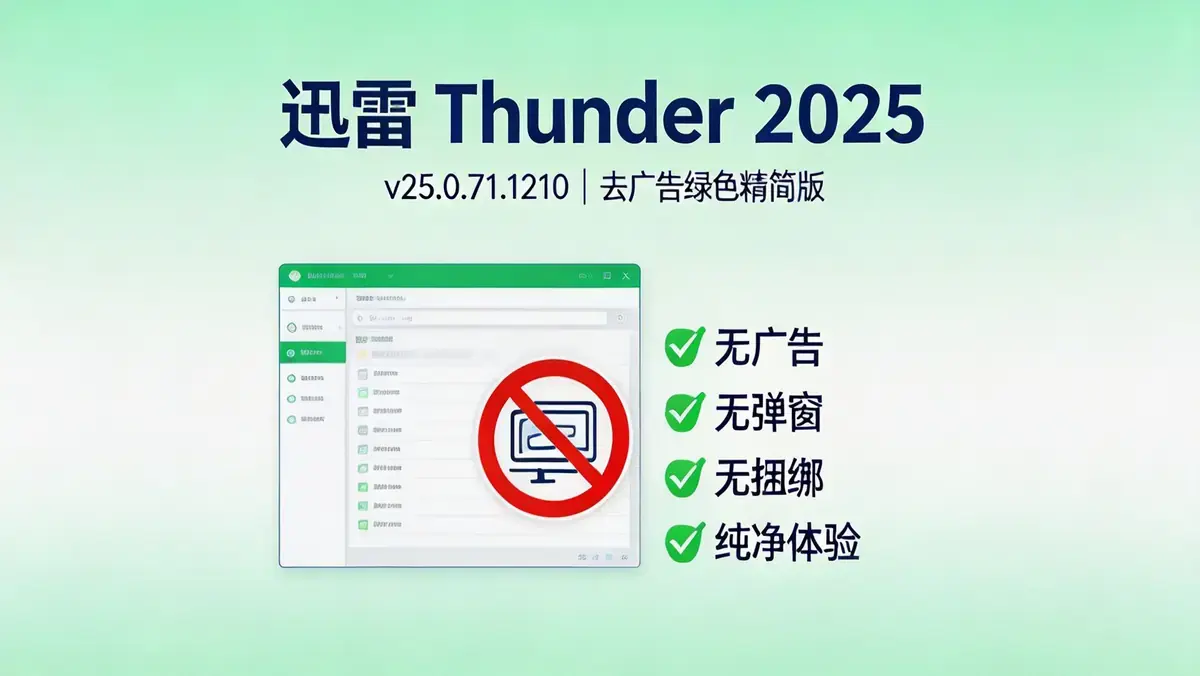 迅雷 Thunder 2025 v25.0.71.1210 去广告绿色精简版