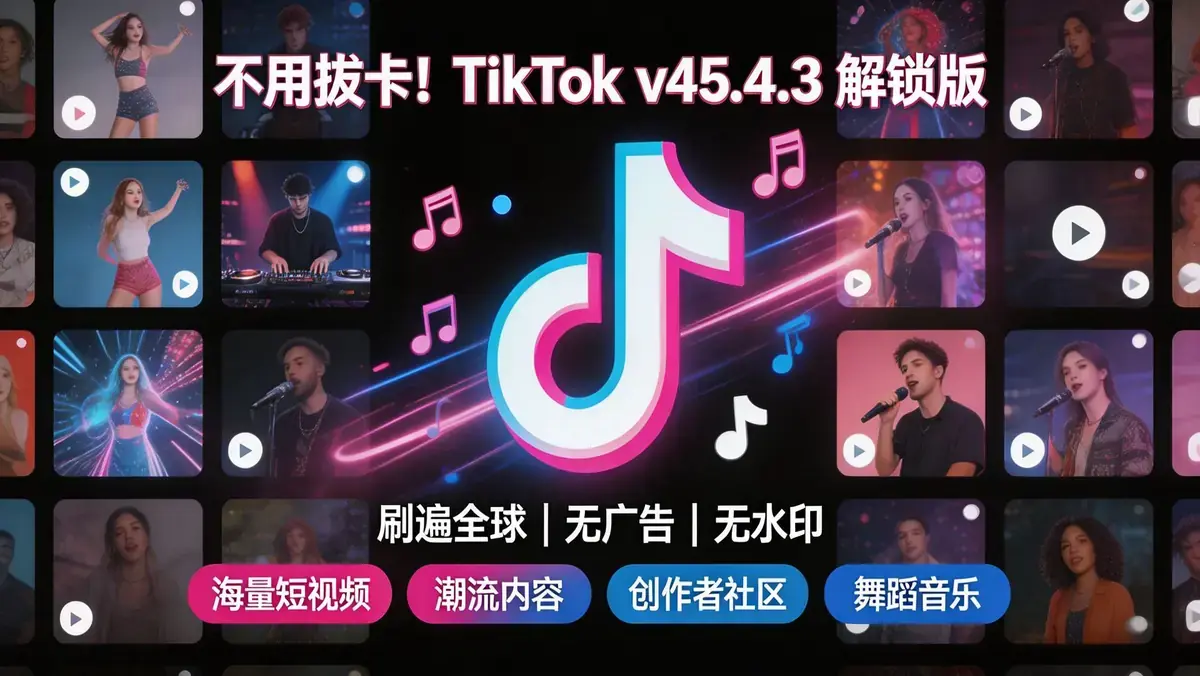 不用拔卡!TikTok v45.4.3 解锁版 刷遍全球无广告无水印插图 生成方形风景图片 (2)