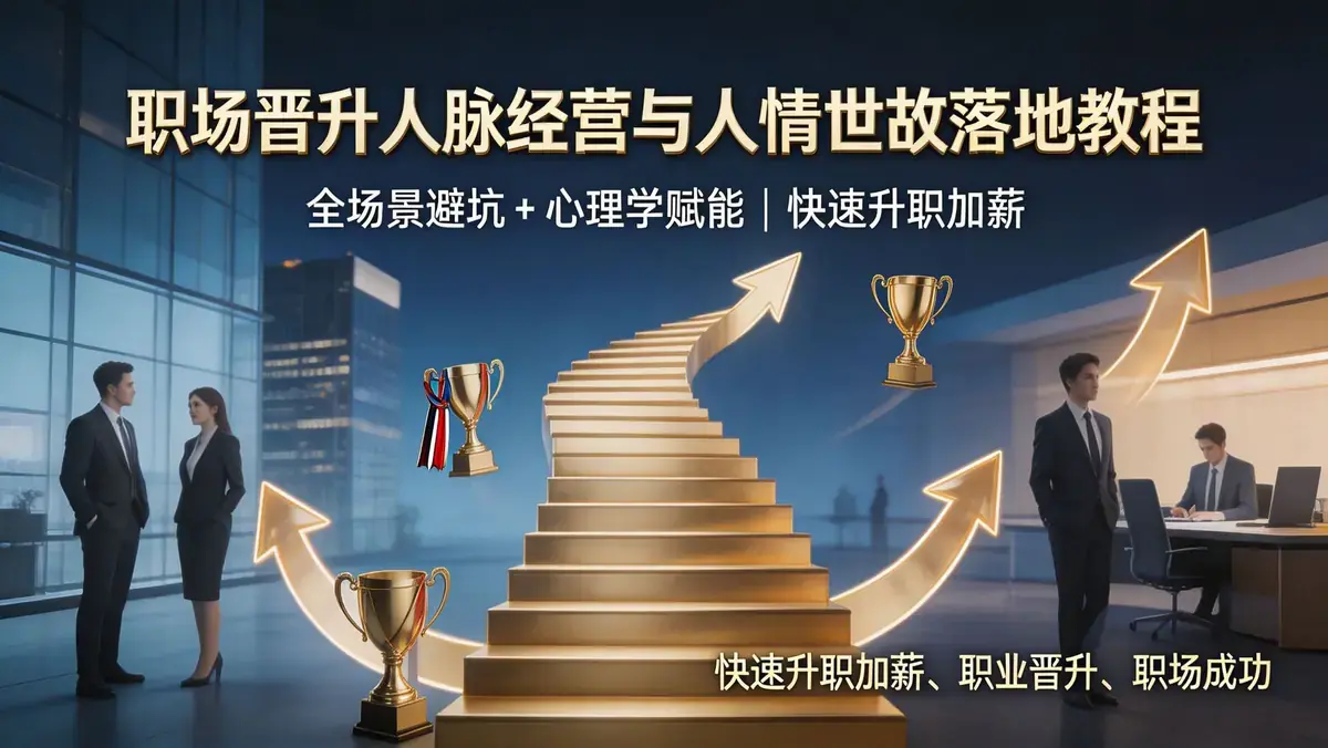 【职场晋升与人脉经营实战课】打破职场隐形天花板，构建高价值核心人脉圈！