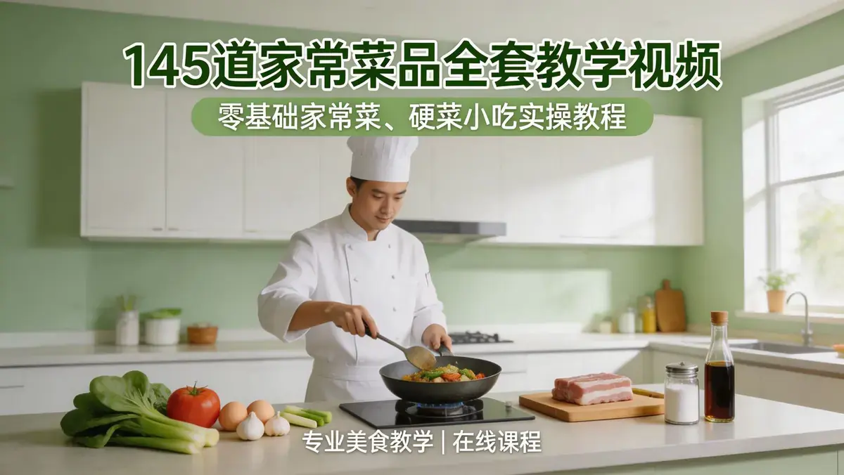 145道经典家常菜品制作全景教学：从零基础到星级大厨的实战影像库