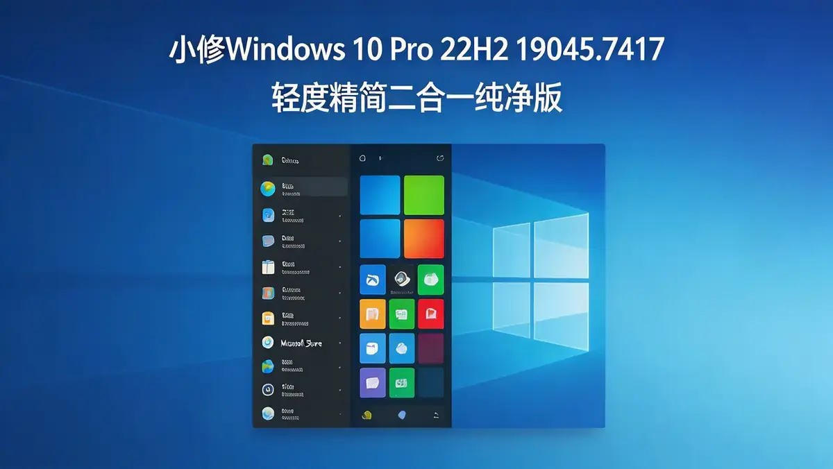 小修Windows 10 Pro 22H2 19045.7417 轻度精简二合一纯净版