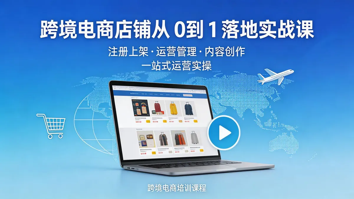 TikTok跨境店铺从0到1落地实战营：全链路运营与短视频带货全拆解（18862期）