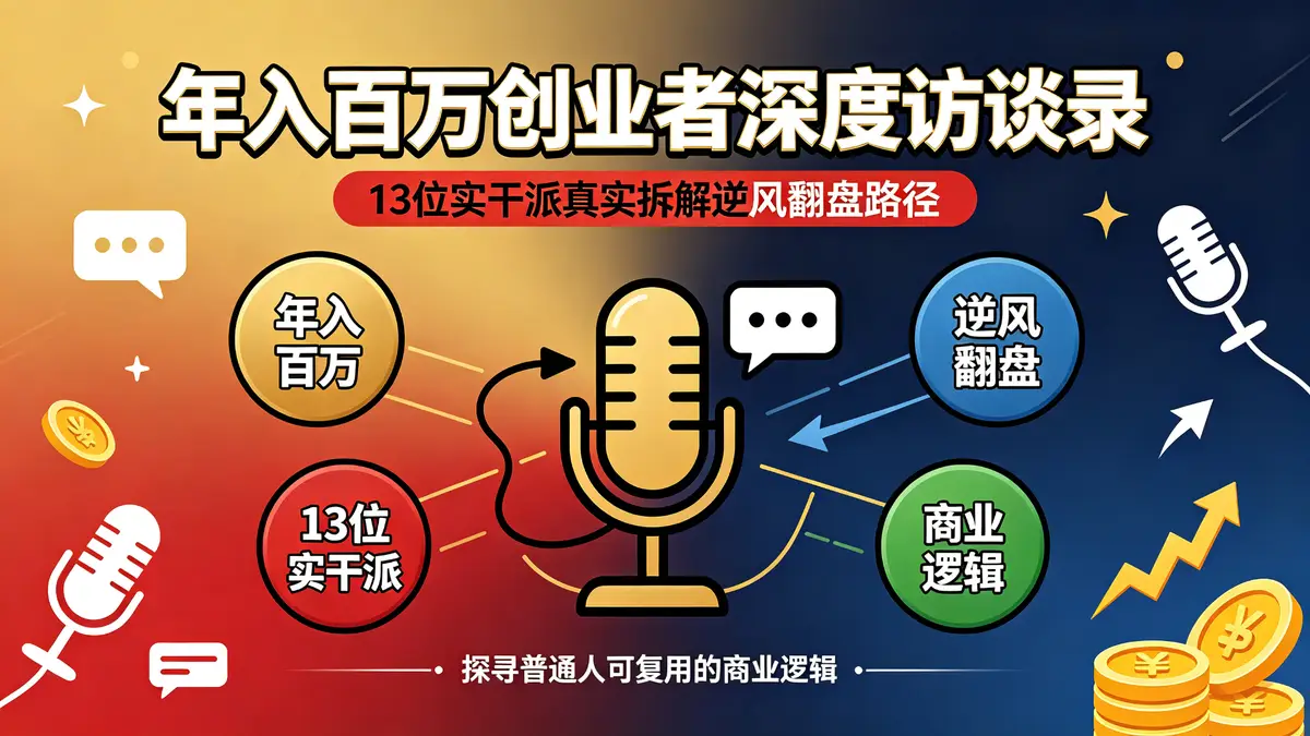 年入百万实战访谈录：13位行业先行者真实拆解逆风翻盘的底层逻辑（18891期）