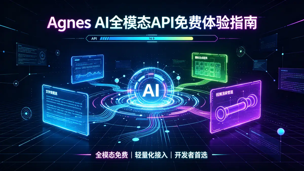 Agnes AI 全模态 API 免费体验指南｜文本 + 生图 + 生视频全免费 轻量化接入首选 (3)