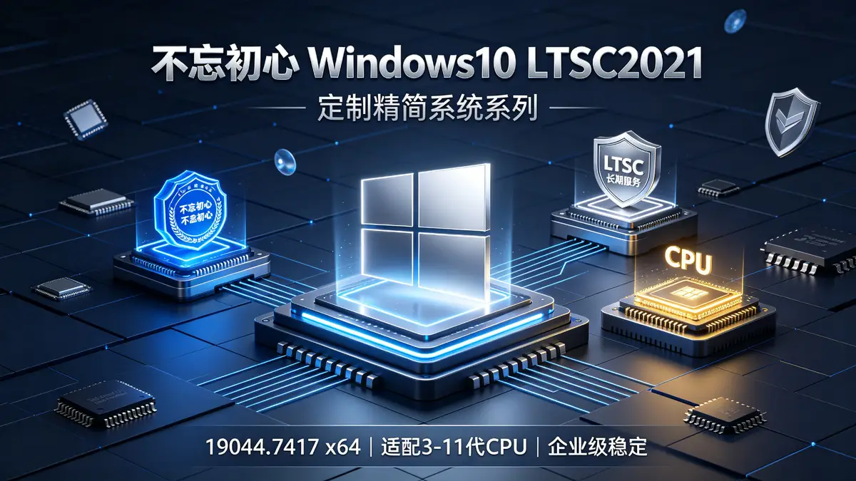 不忘初心 Windows10 LTSC2021 定制精简系统系列|19044.7417 x64 适配 3-11 代 CPU插图 不忘初心 Windows10 LTSC2021 定制精简系统系列|19044.7417 x64 适配 3 11 代 CPU (2)