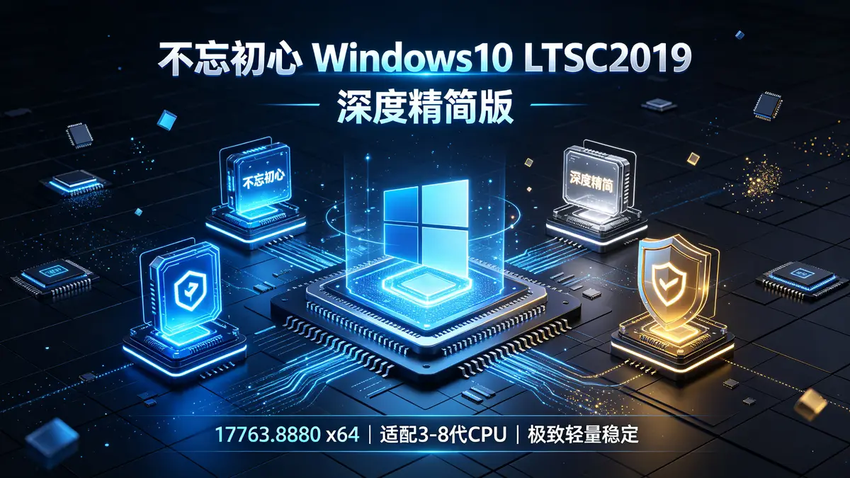 不忘初心 Windows10 LTSC2019 深度精简版｜17763.8880 x64 适配 3 8 代 CPU 极致轻量稳定 (3)