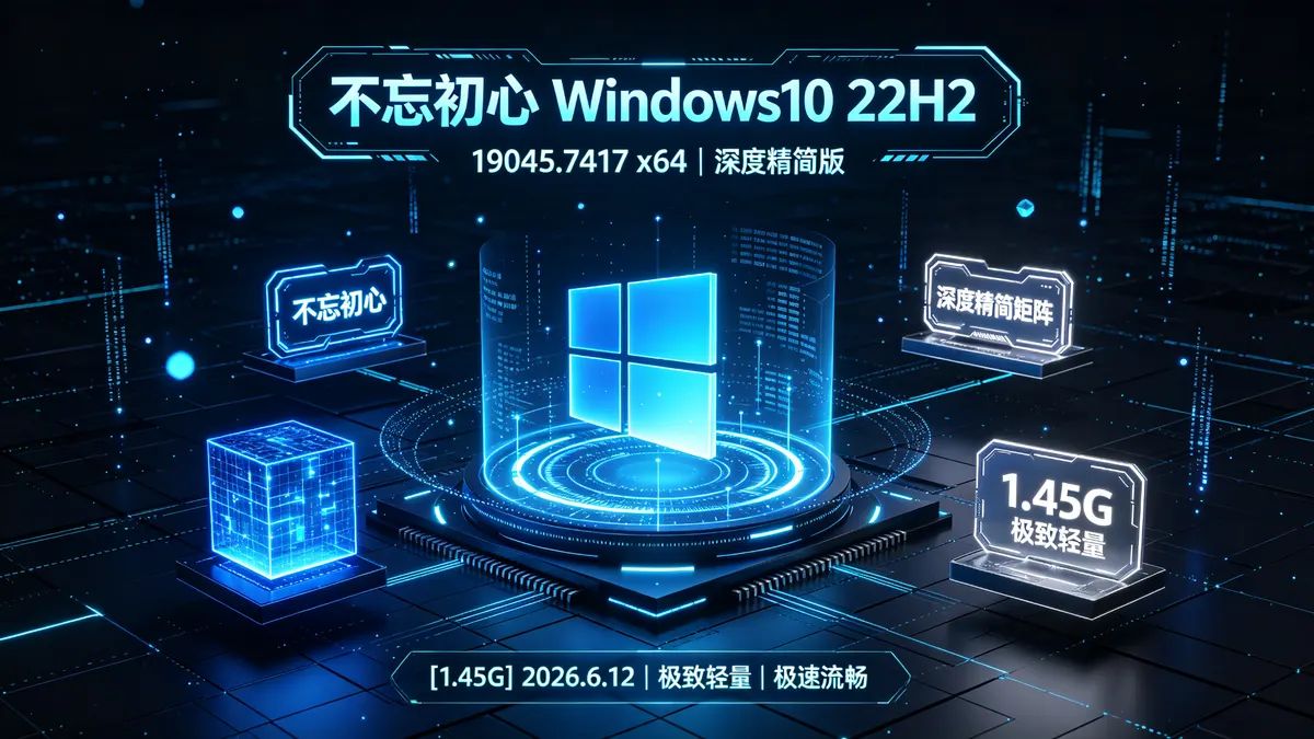 不忘初心 Windows10 22H2 (19045.7417) x64 深度精简版[1.45G](2026.6.12) (3)