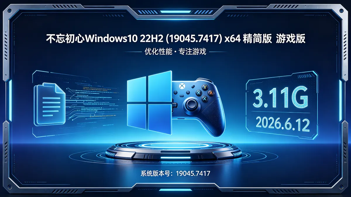 不忘初心 Windows10 22H2 (19045.7417) x64 精简版 游戏版 [3.11G](2026.6.12) (4)