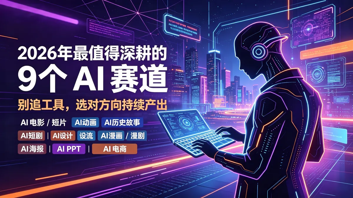2026 年最值得深耕的 9 个 AI 赛道:别追工具,选对方向持续产出插图 Windows10精简版游戏版海报生成