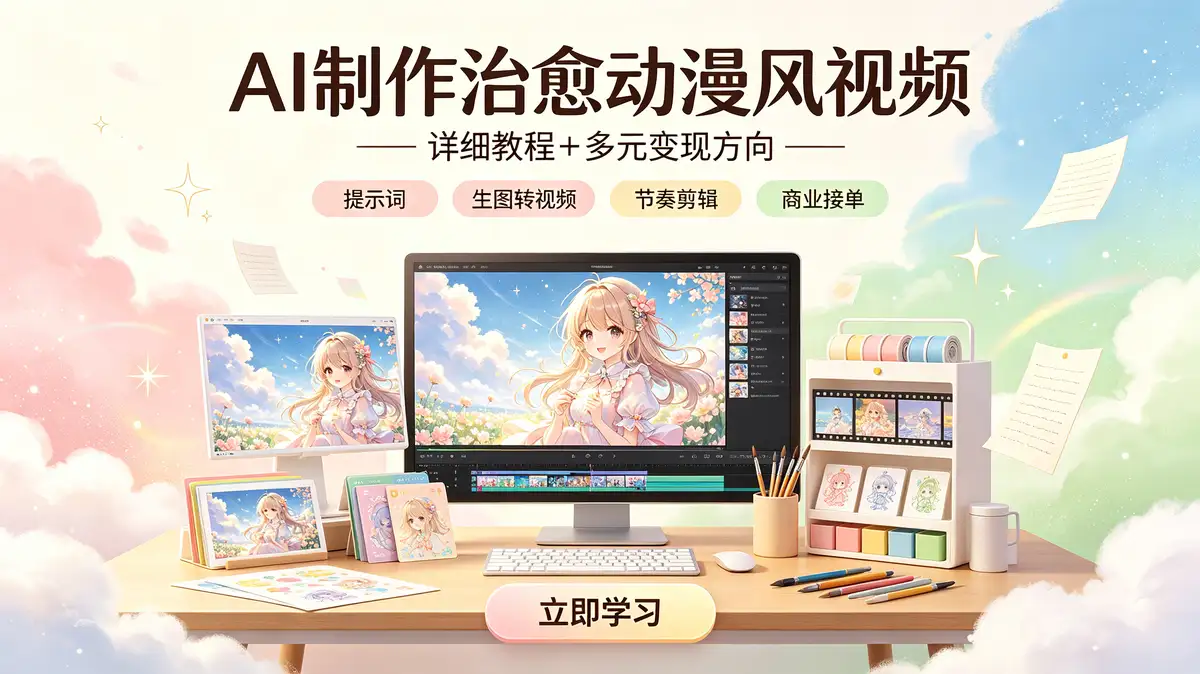 AI制作治愈动漫风视频:详尽教程与多元变现指南插图 AI制作治愈动漫风视频, 治愈系动漫风格短视频