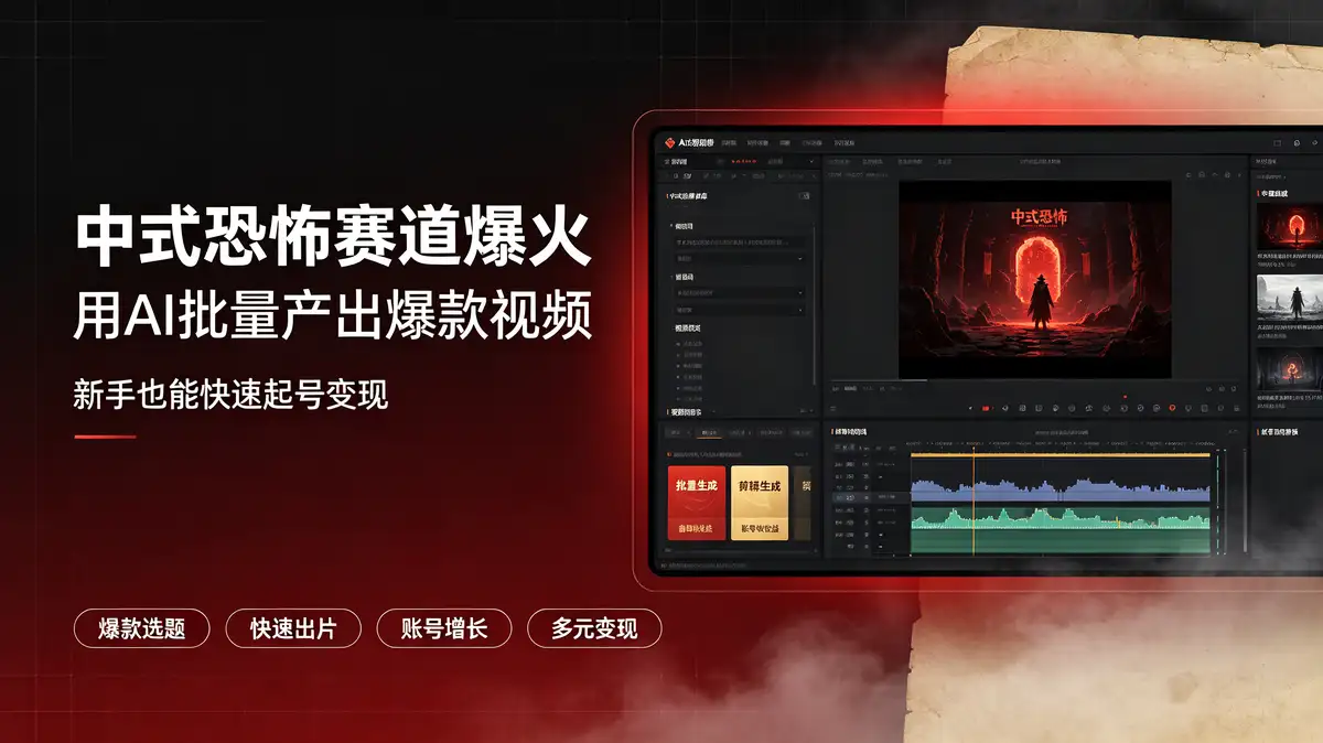 中式恐怖赛道爆火:用 AI 批量产出爆款视频,新手也能快速起号变现插图 中式恐怖短视频, AI生成恐怖内容