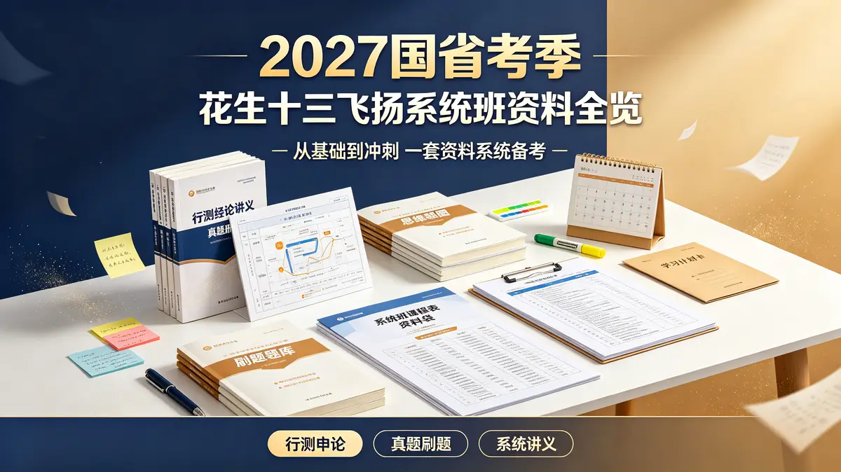 2027 国省考季花生十三飞扬系统班资料全览插图 言语理解模块, 申论模块, 资料分析模块, 数量关系模块, 常识判断模块