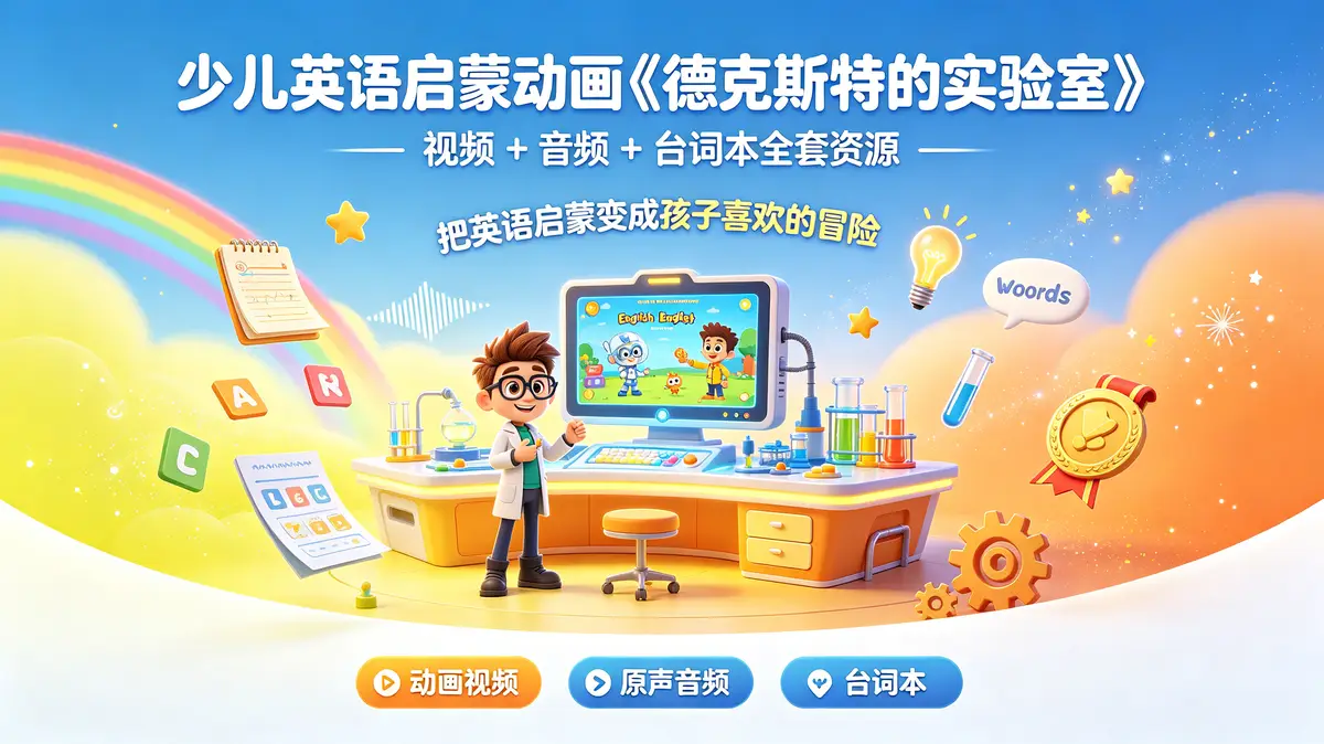 少儿英语启蒙动画《德克斯特的实验室》视频 + 音频 + 台词本全套资源插图 德克斯特的实验室,少儿英语启蒙动画,高清视频资源,纯英文台词本