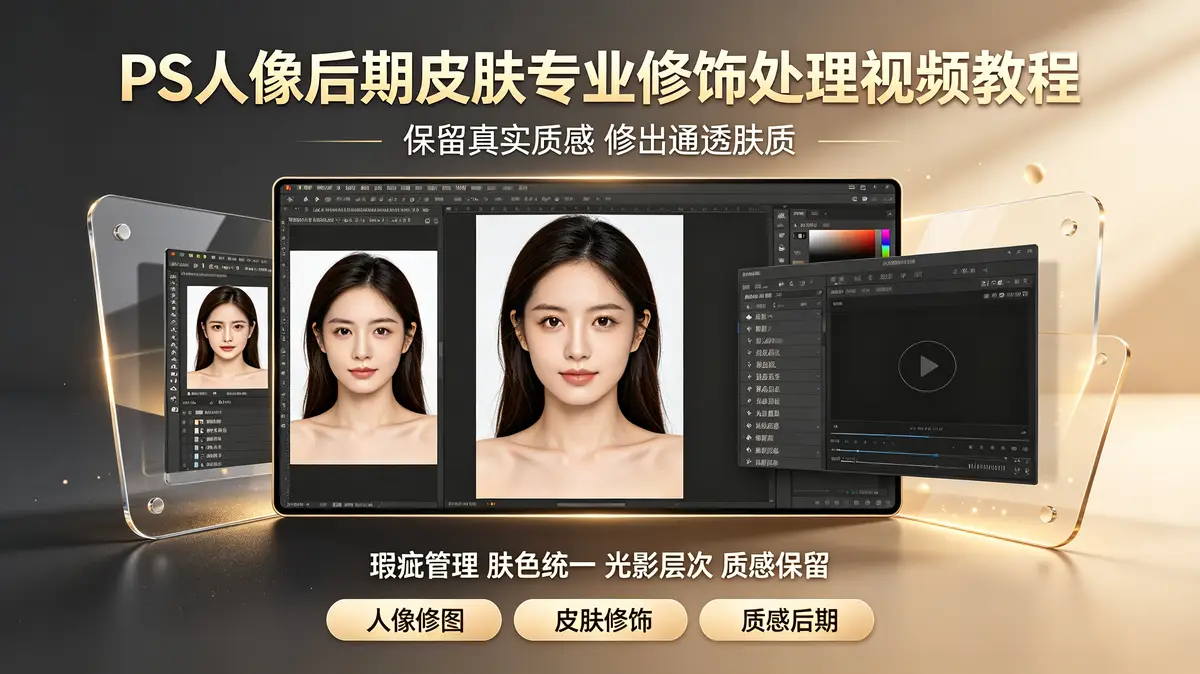 PS人像后期皮肤专业修饰处理视频教程
