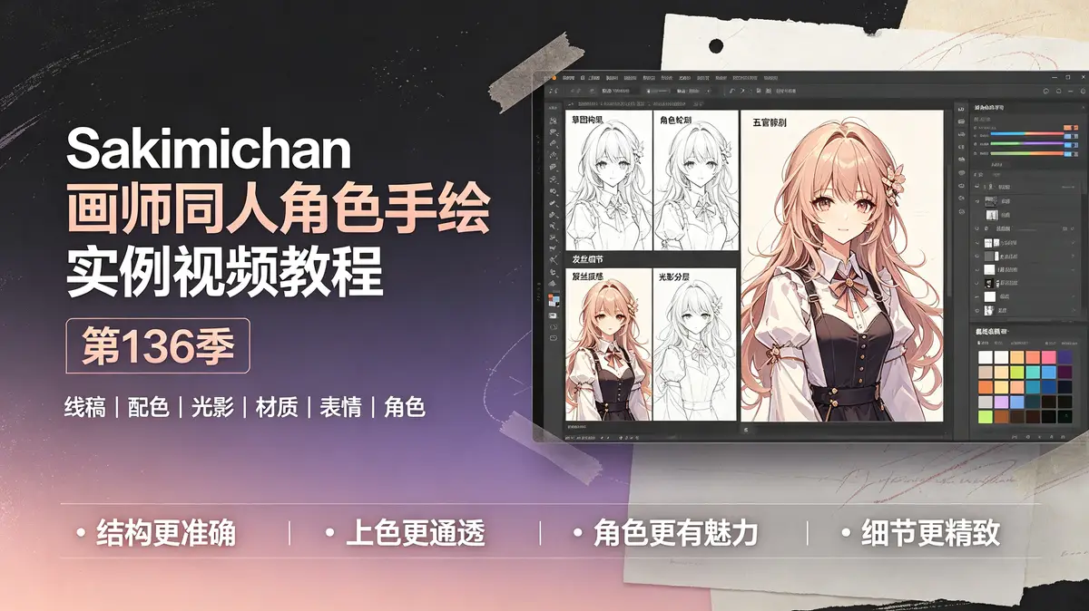 Sakimichan画师同人角色手绘实例视频教程第136季