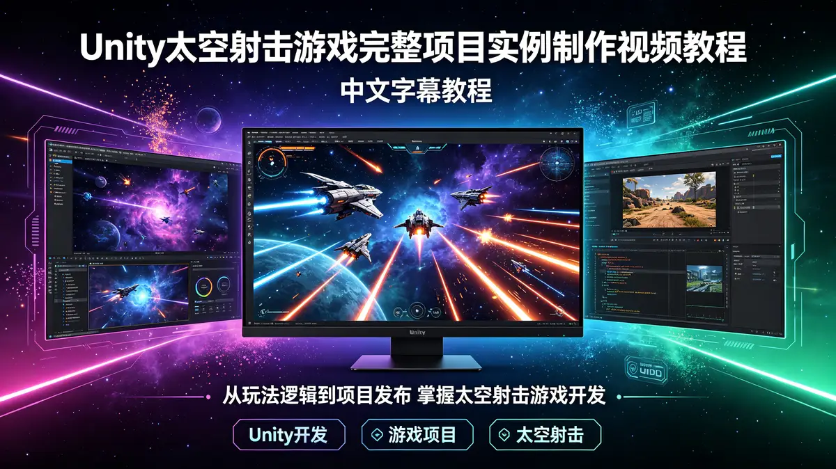 【中文字幕】Unity太空射击游戏完整项目实例制作视频教程