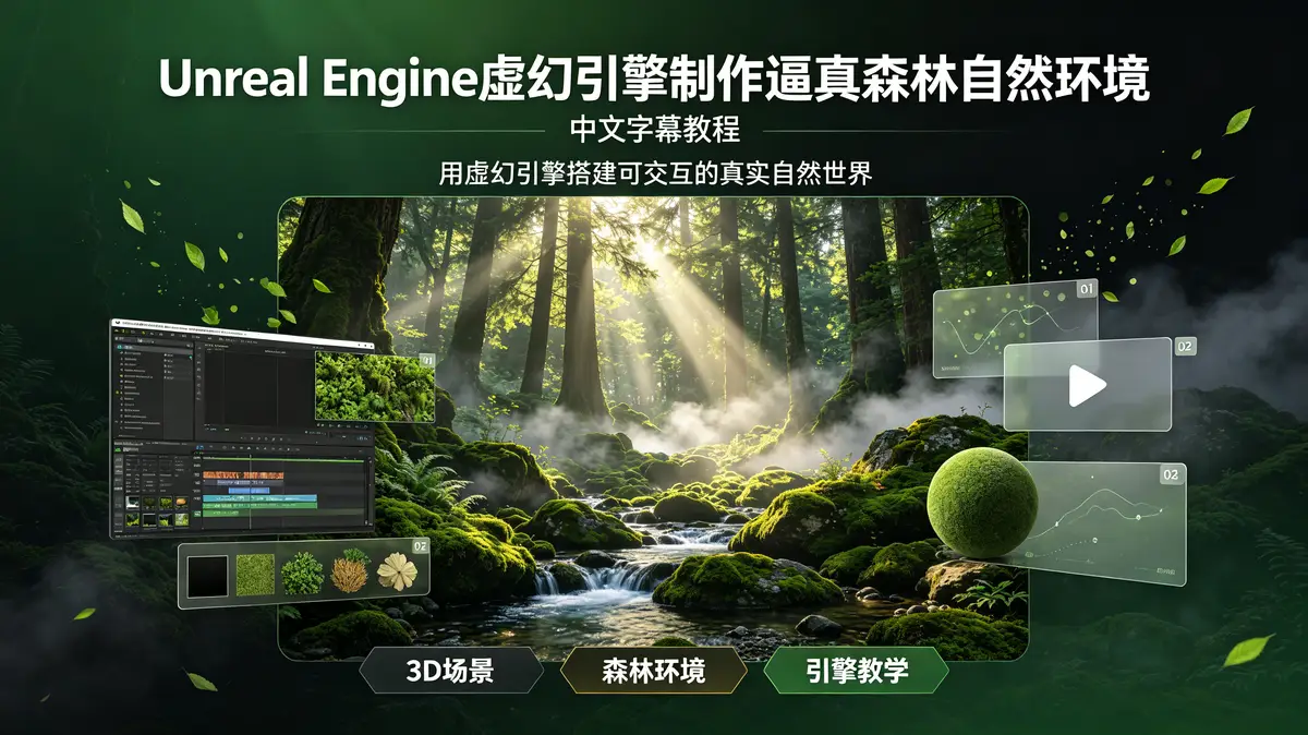 【中文字幕】Unreal Engine虚幻引擎制作逼真森林自然环境