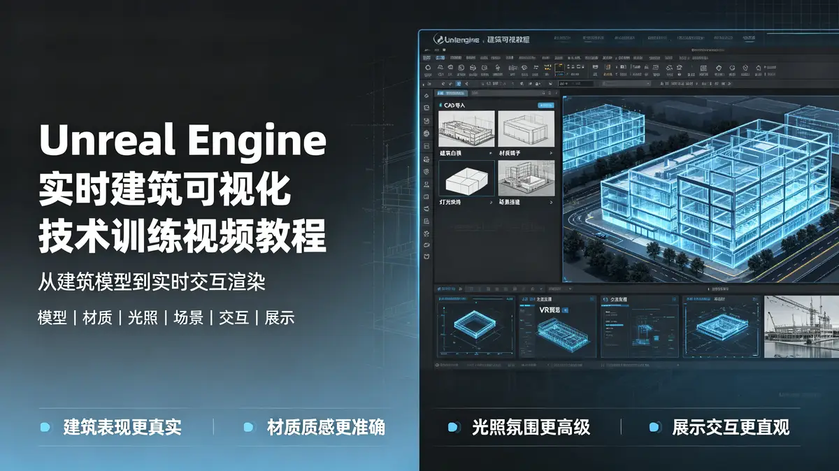 Unreal Engine实时建筑可视化技术训练视频教程