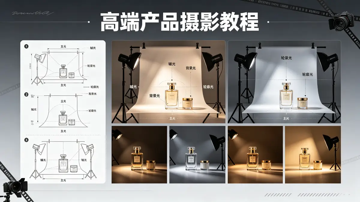 高端淘宝eBay在线产品摄影-100％白色背景产品图像布光教程中英字幕