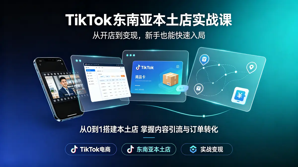 （18984期）TikTok东南亚本土店实战课：开店+上架+折扣+发货+体验分，跨境新手快速入局