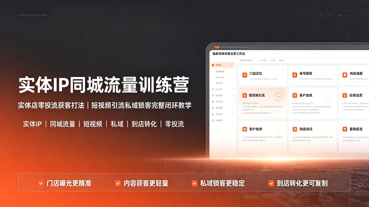 实体IP, <a href='https://www.sblzyw.com/tag/%e5%90%8c%e5%9f%8e%e6%b5%81%e9%87%8f'>同城流量</a>, 训练营, 实体店, 零投流, 获客, 短视频, 引流, 私域, 锁客, 闭环, 本地商家