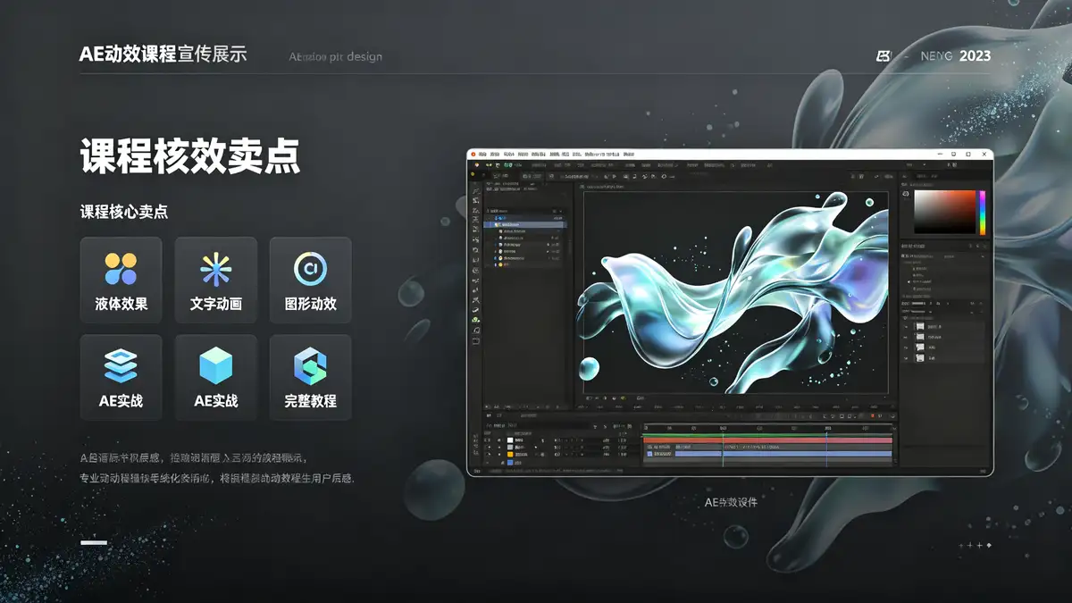 AE液体文字图形效果动画视频教程