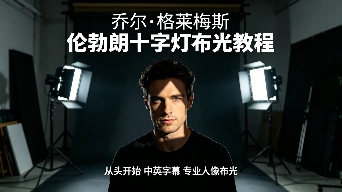 乔尔·格莱梅斯(Joel Grimes从)头开始–伦勃朗十字灯布光教程-中英字幕