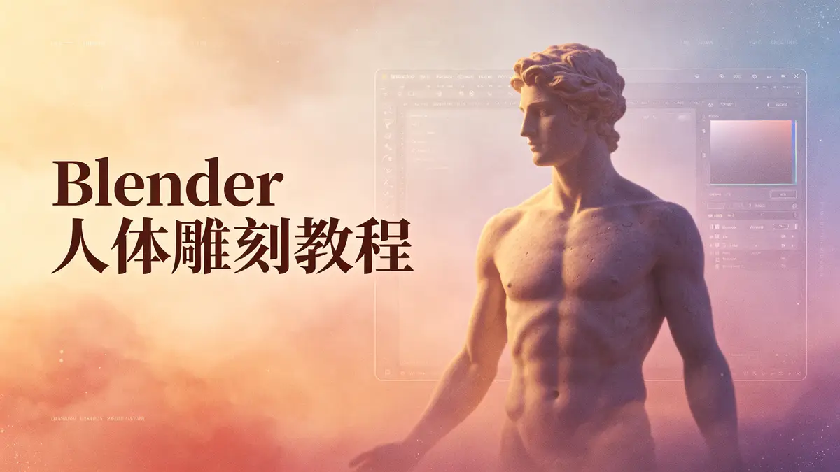 Blender男性人体解剖形态全身造型雕刻技术视频教程