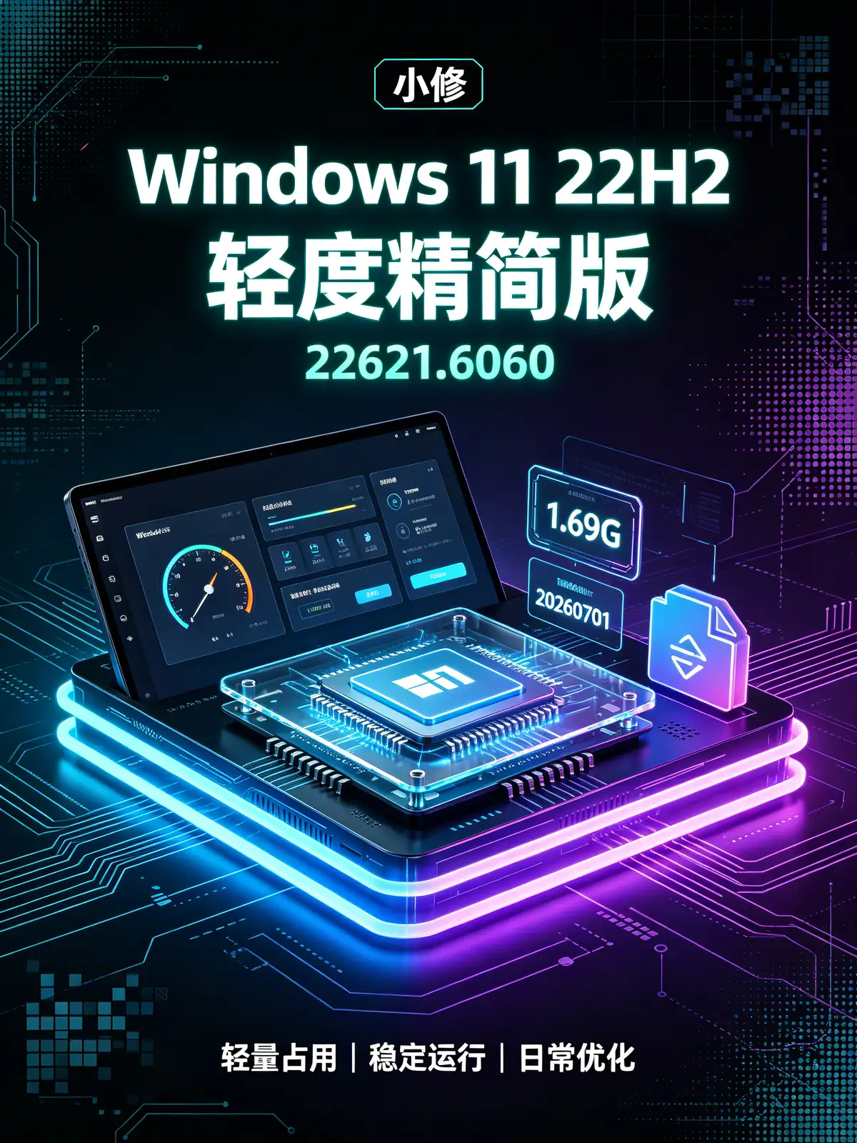 Windows 11, 22H2, 精简版, 无捆绑, 优化, 多开, 闪退率低, VC运行库, .NET Framework, 关闭更新, 经典右键, 小修 (1)