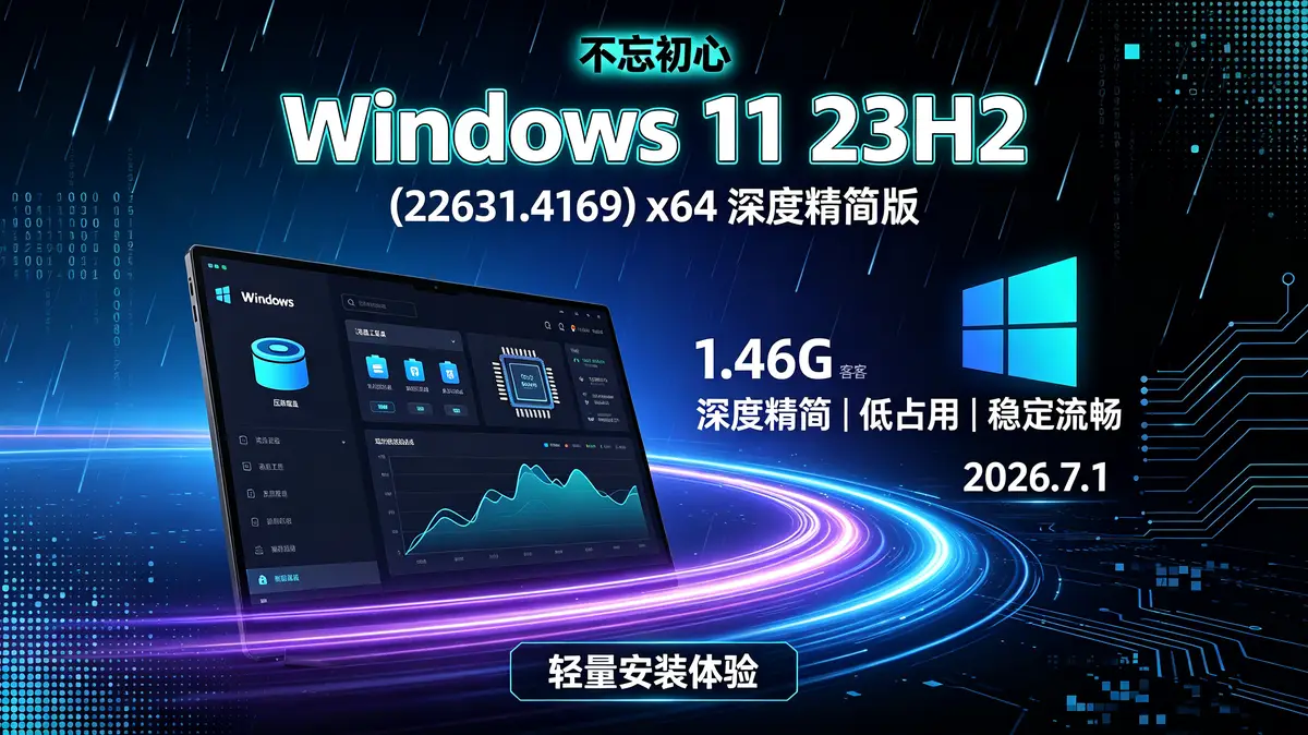 不忘初心 Windows 11 23H2, 深度精简版, 办公场景, 离线精简优化, 不忘初心 (1)