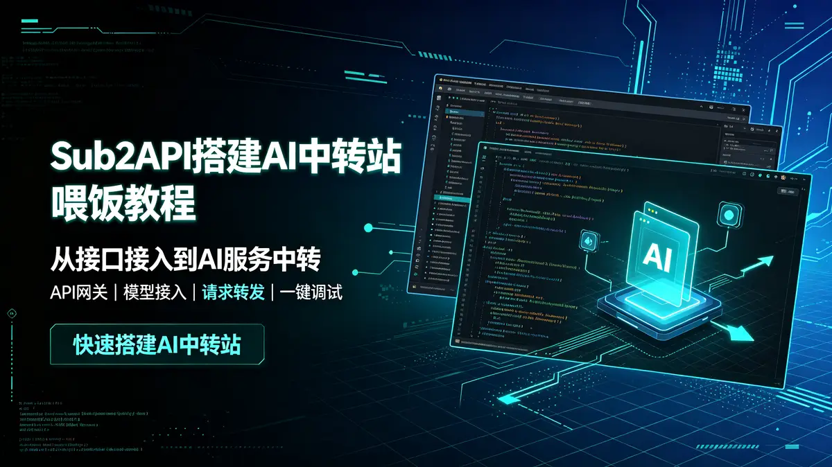 Sub2API 搭建AI中转站喂饭教程插图 Sub2API, AI中转站, API网关, Docker部署, 域名反代, 上游接入, 多账号管理, API Key分发, Token用量统计, 用户额度管理, 请求限流, 账号调度