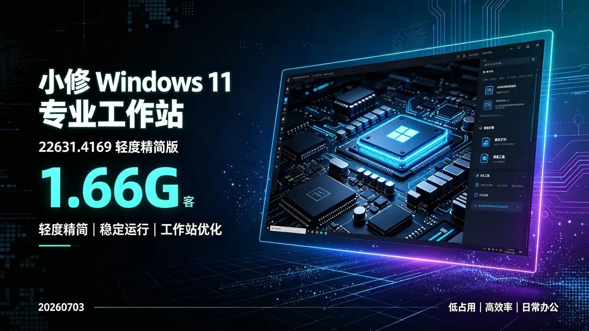 小修 Windows 11 专业工作站, Windows 11 专业工作站 22631.4169, 22631.4169 轻度精简版, 小修 Windows 11 (1)