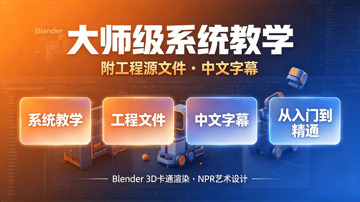 [中文字幕] Blender 3D卡通渲染与NPR风格艺术设计大师级视频教程 (附工程源文件)